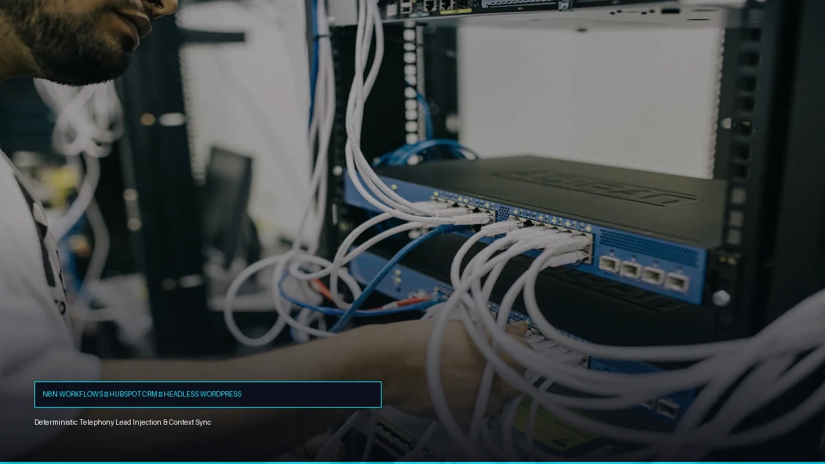 Deterministic enterprise lead capture and context synchronization pipeline routing call transcripts through n8n into HubSpot and decoupled WordPress Deterministic enterprise lead capture and context synchronization pipeline routing call transcripts through n8n into HubSpot and decoupled WordPress