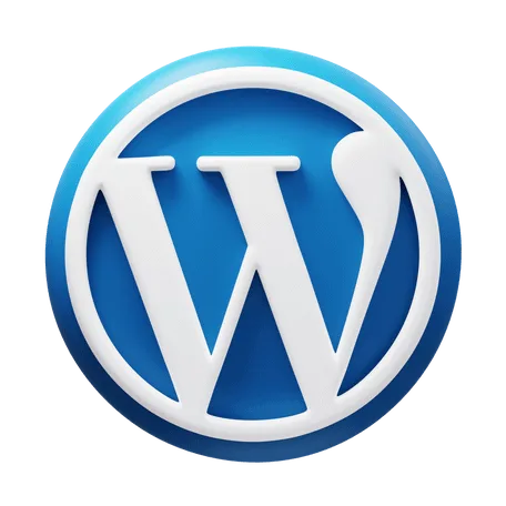Blue circular logo with a white letter W in the center, representing WordPress, designed by Sheharyar Siraj.
